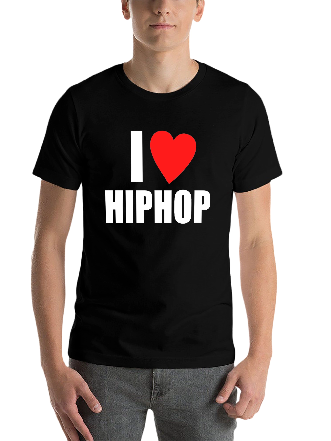 Black I Heart Hip Hop Graphic Black T-Shirt view 7