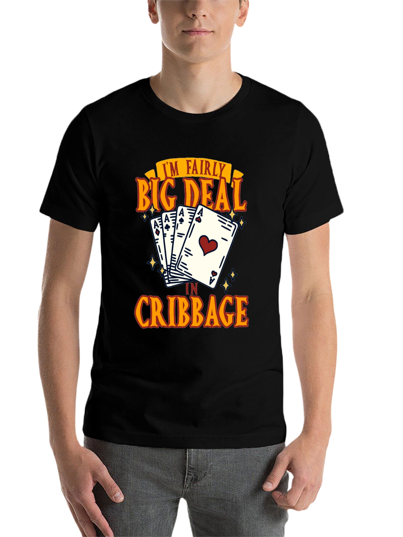 Black Fairly Big Deal Cribbage Card T-Shirt view 7