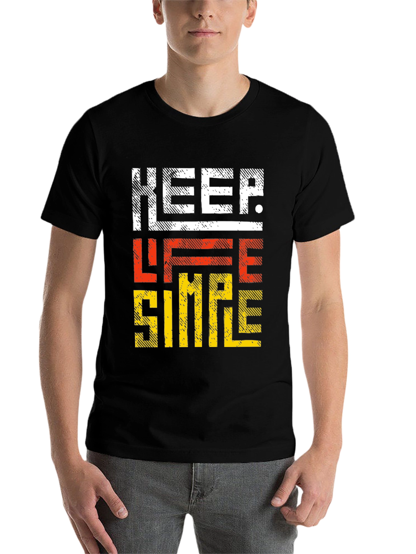Black Keep Life Simple Graphic Tee view 7