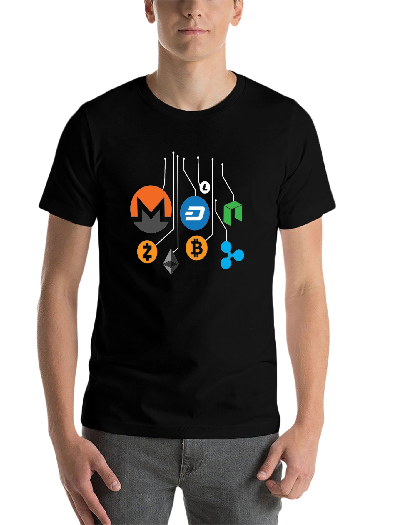 Black Cryptocurrency T-Shirt - Crypto Bitcoin Monero Dash view 7