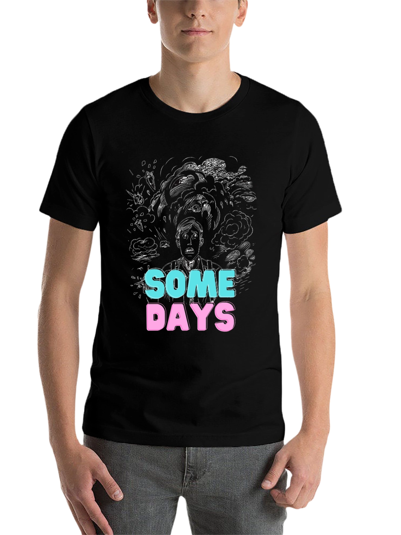 Black Some Days Graphic Tee - Unique Design view 7