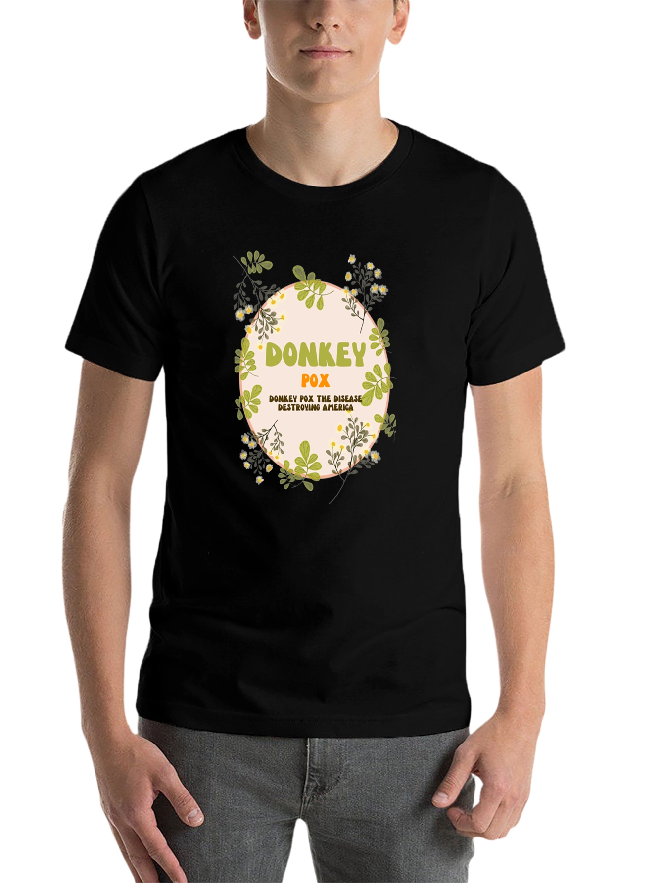 Black Donkey Pox T-Shirt - Funny Political Humor Tee view 7