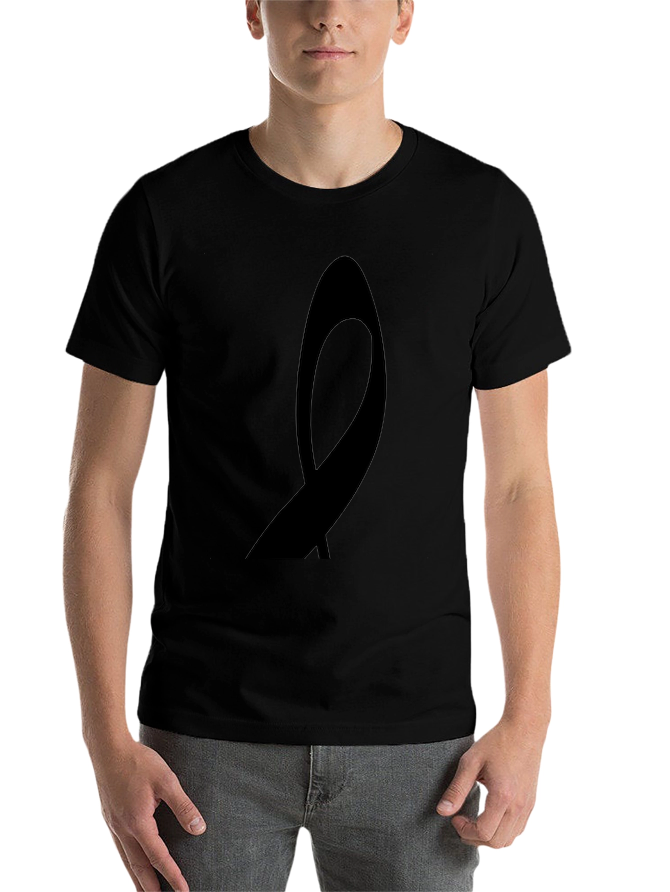 Black Men's Black Awareness Ribbon Graphic Tee view 7
