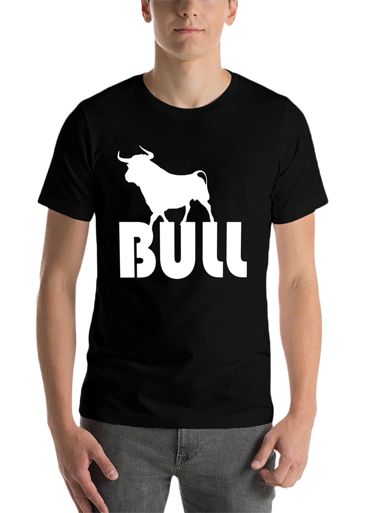 Black Bold Bull Graphic Tee - Black Cotton Blend view 7