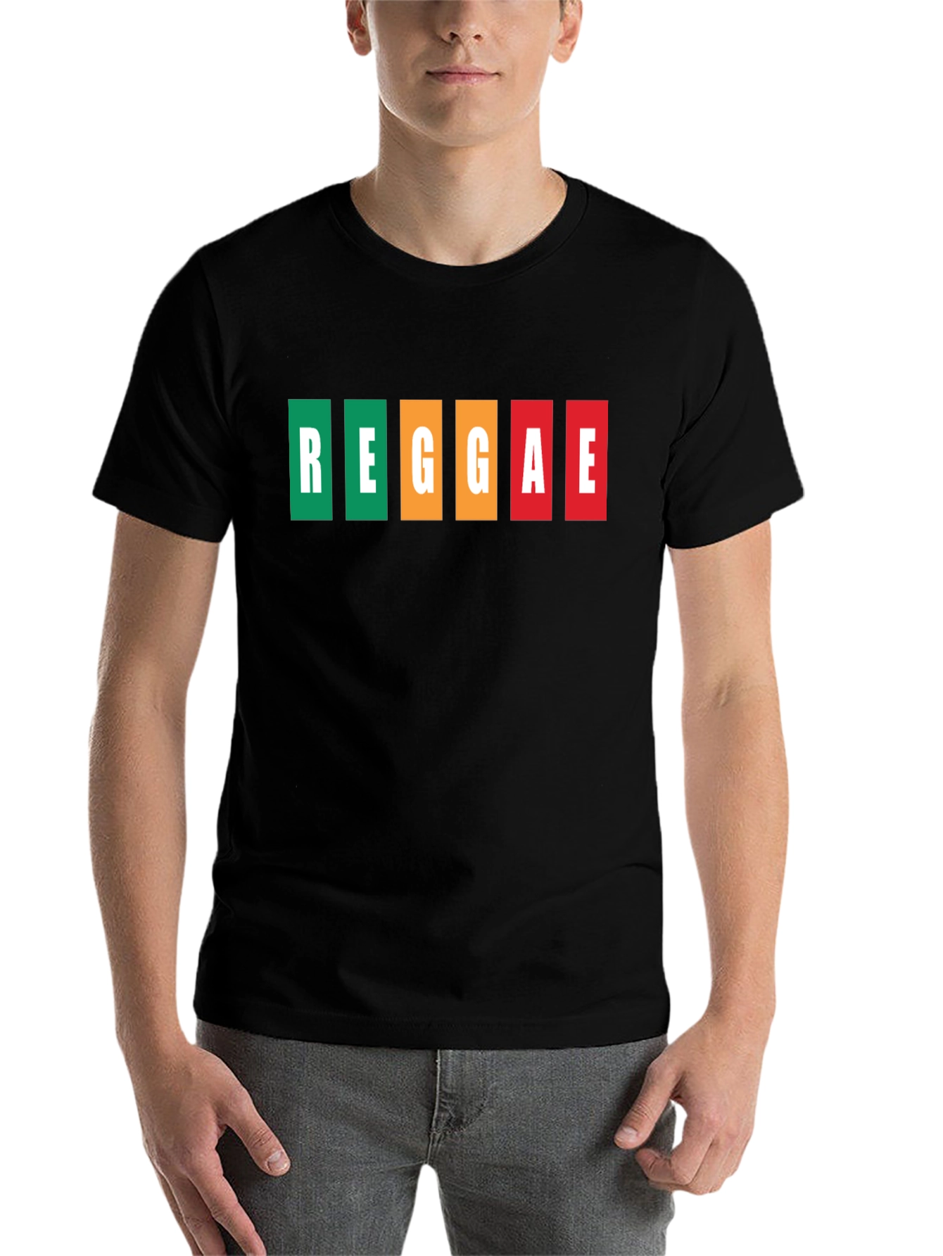Black Reggae Music T-Shirt - Black view 7