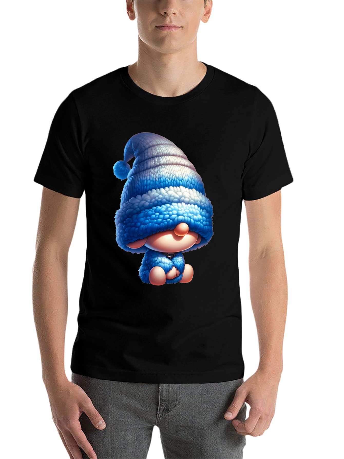 Cute Gnome Graphic Tee - Stylish Black T-Shirt - 7