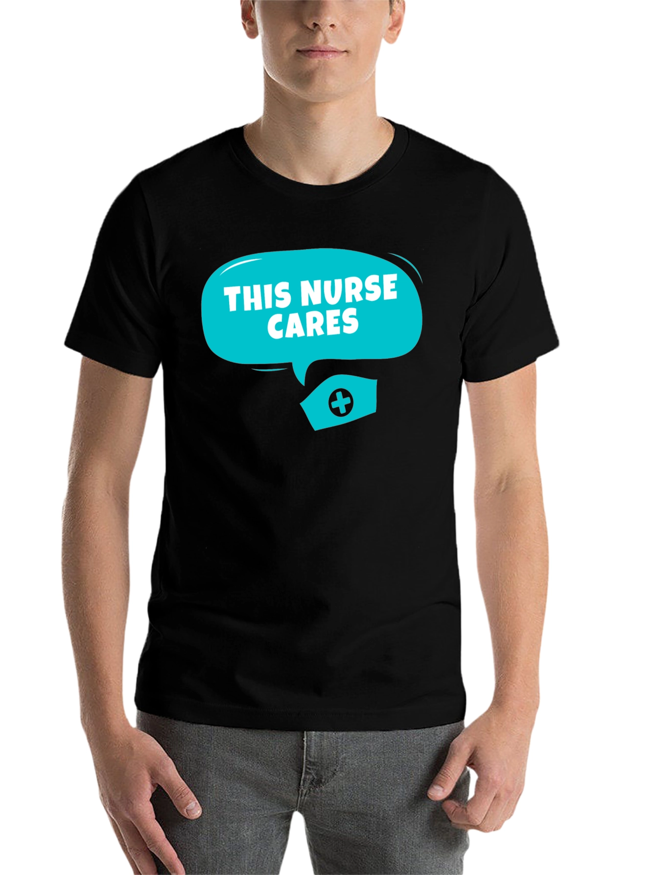 Black This Nurse Cares T-Shirt - Unisex view 7