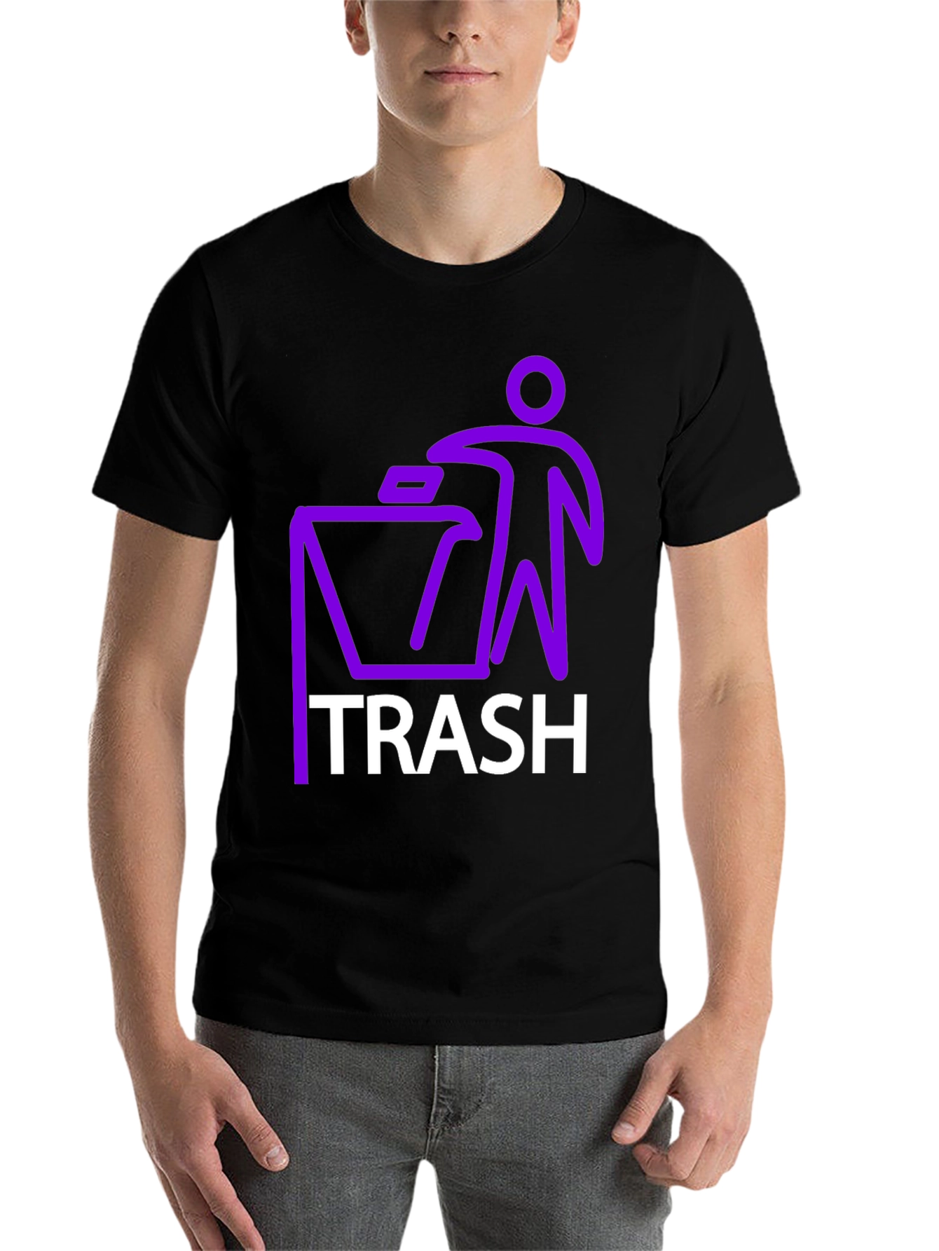 Black Trash Graphic T-Shirt - Novelty Design view 7