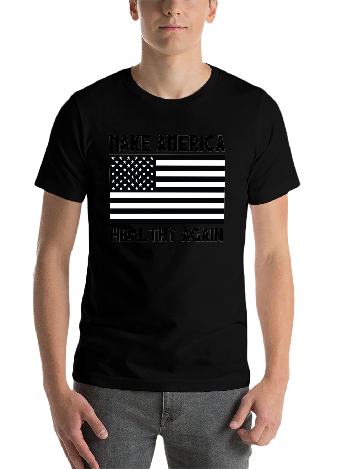 Black Make America Healthy Again Tee view 7