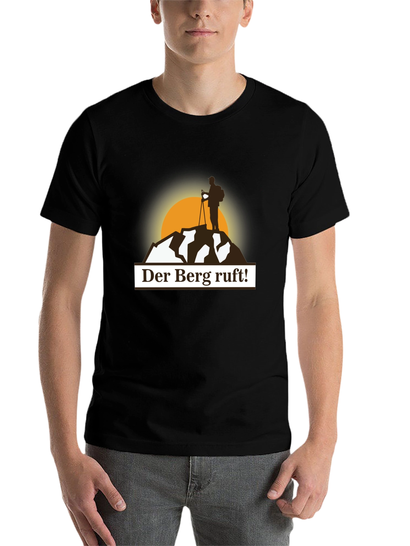 Black Der Berg Ruft T-Shirt - Hiking & Adventure Tee view 7