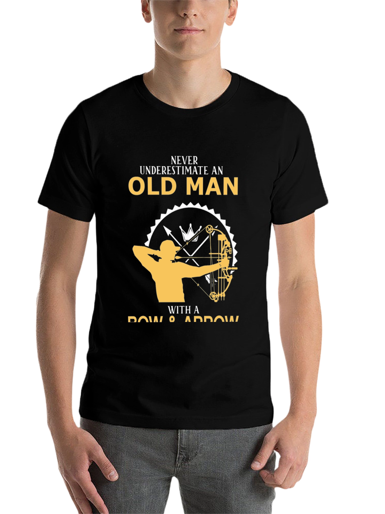 Black Never Underestimate Old Man T-Shirt view 7