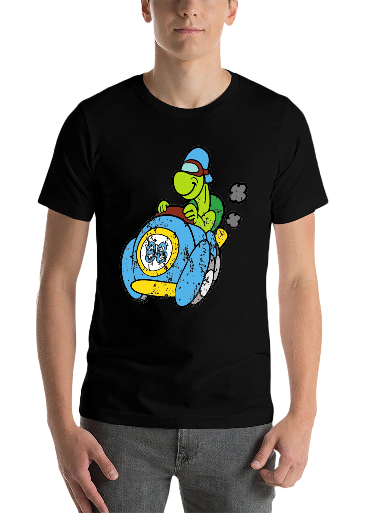 Black Turtle Car Graphic Tee - Unique Cartoon Design view 7