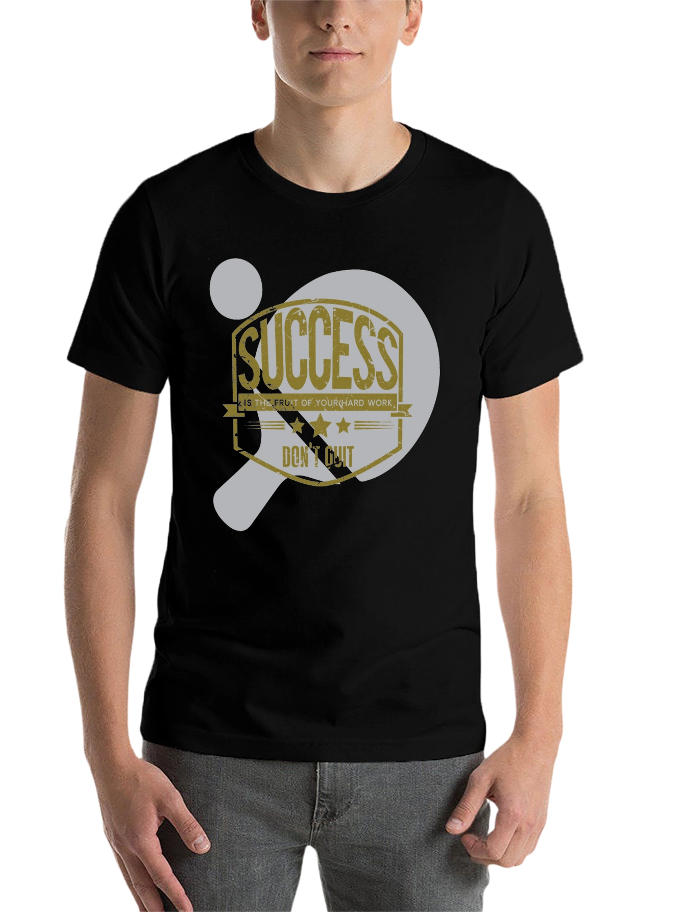 Black Success Motivational Graphic T-Shirt view 7