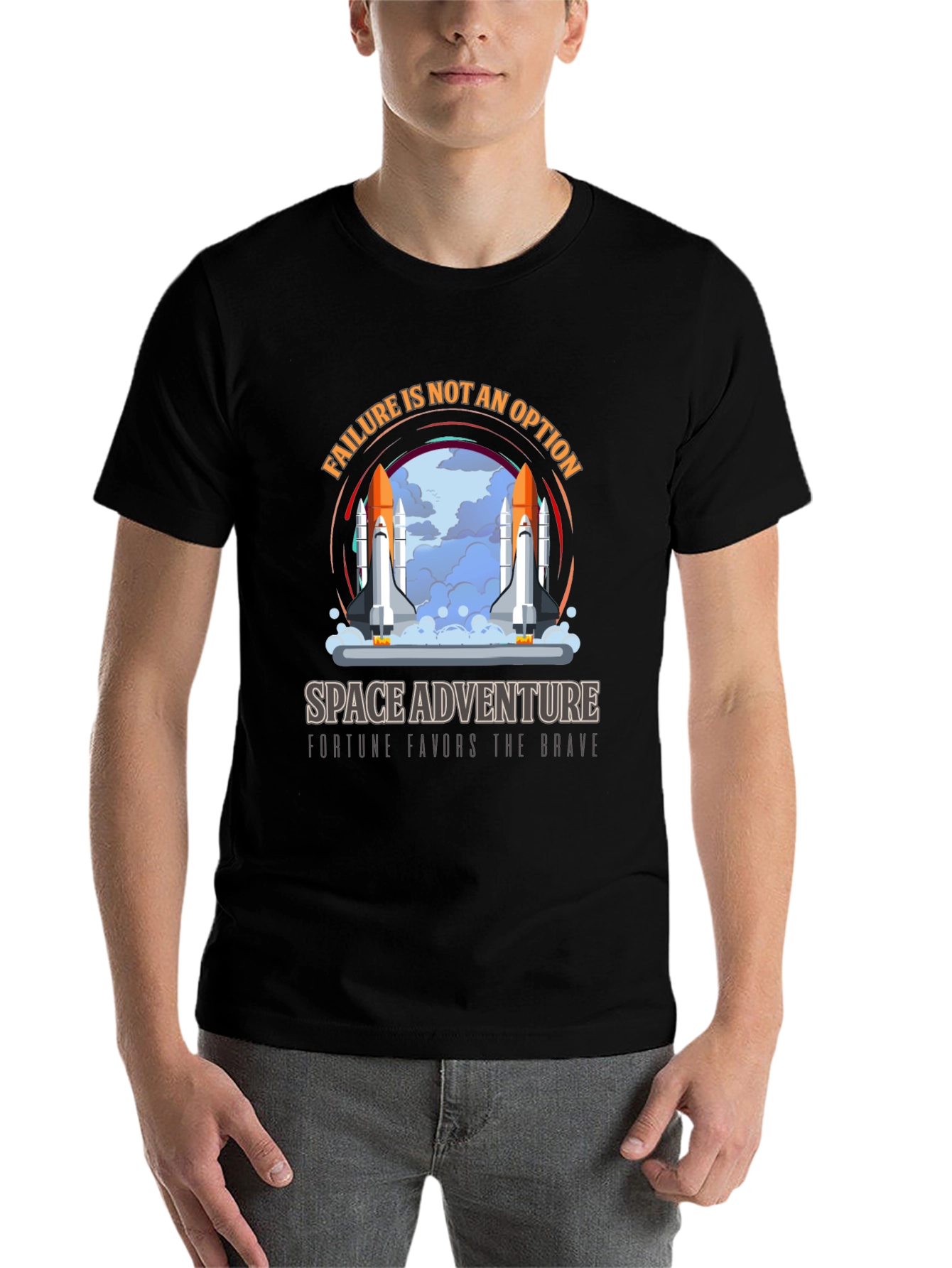 Black Space Adventure T-Shirt - Failure is Not an Option view 7