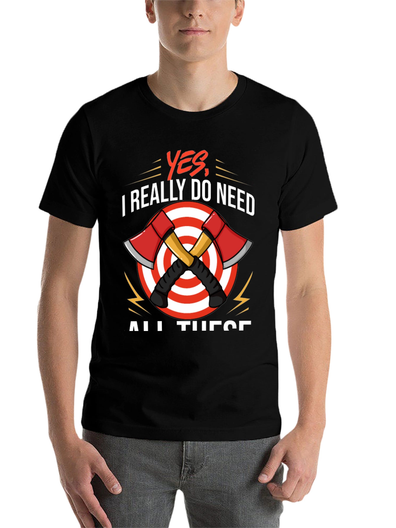 Black Axe Throwing T-Shirt - Yes, I Need All These view 7