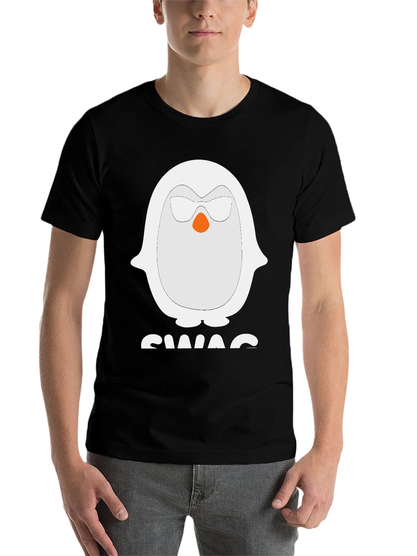 Black Cool Penguin Swag T-Shirt view 7