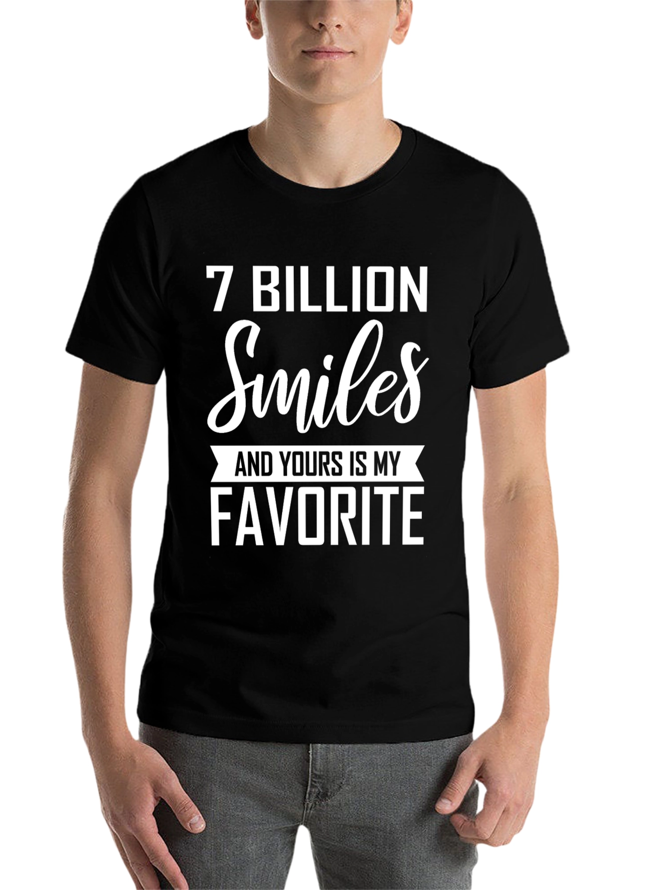 Black 7 Billion Smiles Favorite T-Shirt view 7