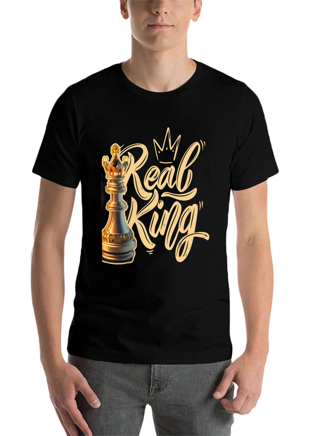 Black Real King Chess T-Shirt view 7