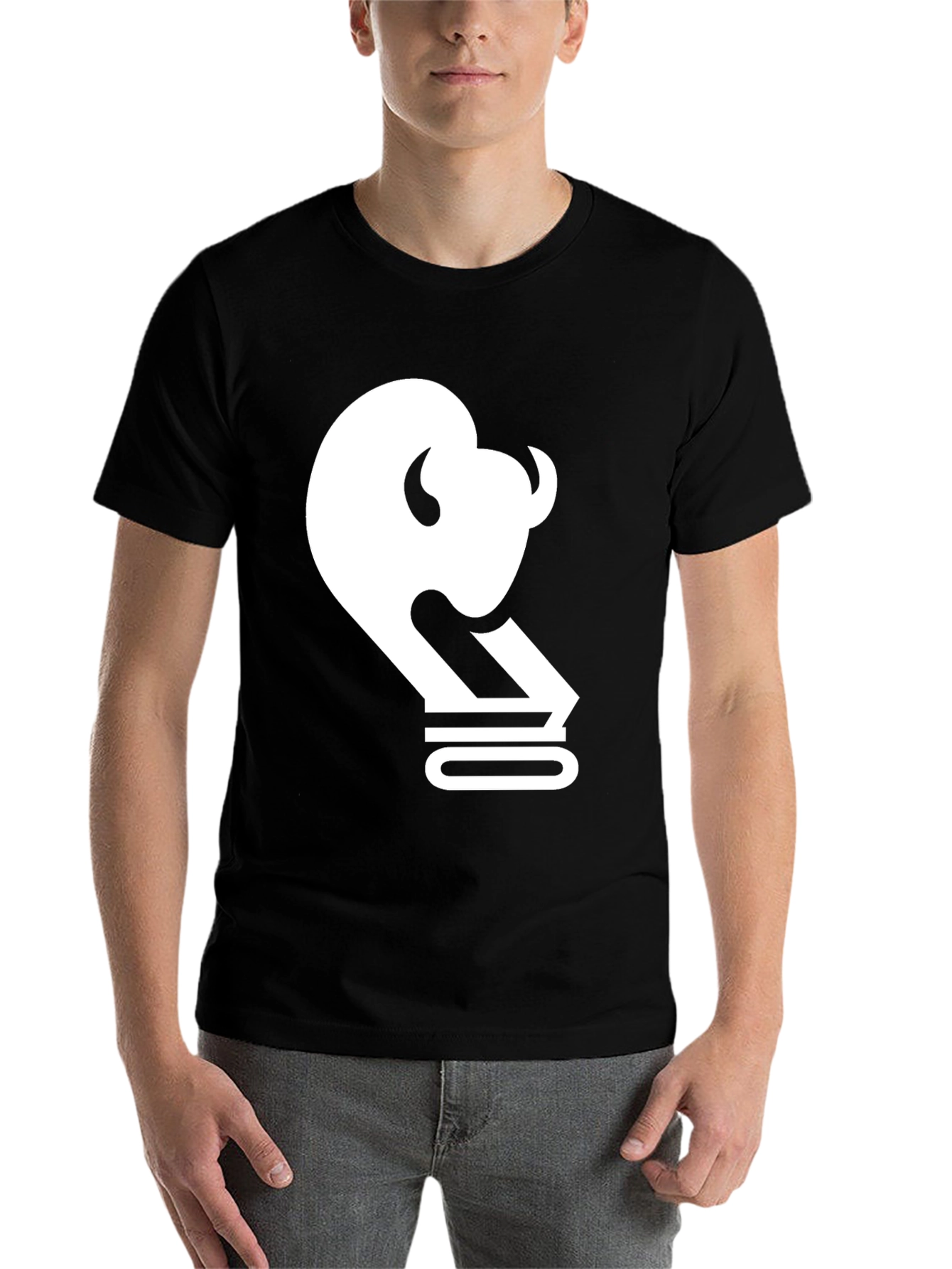 Black Buffalo Outline Graphic Tee - Black view 7