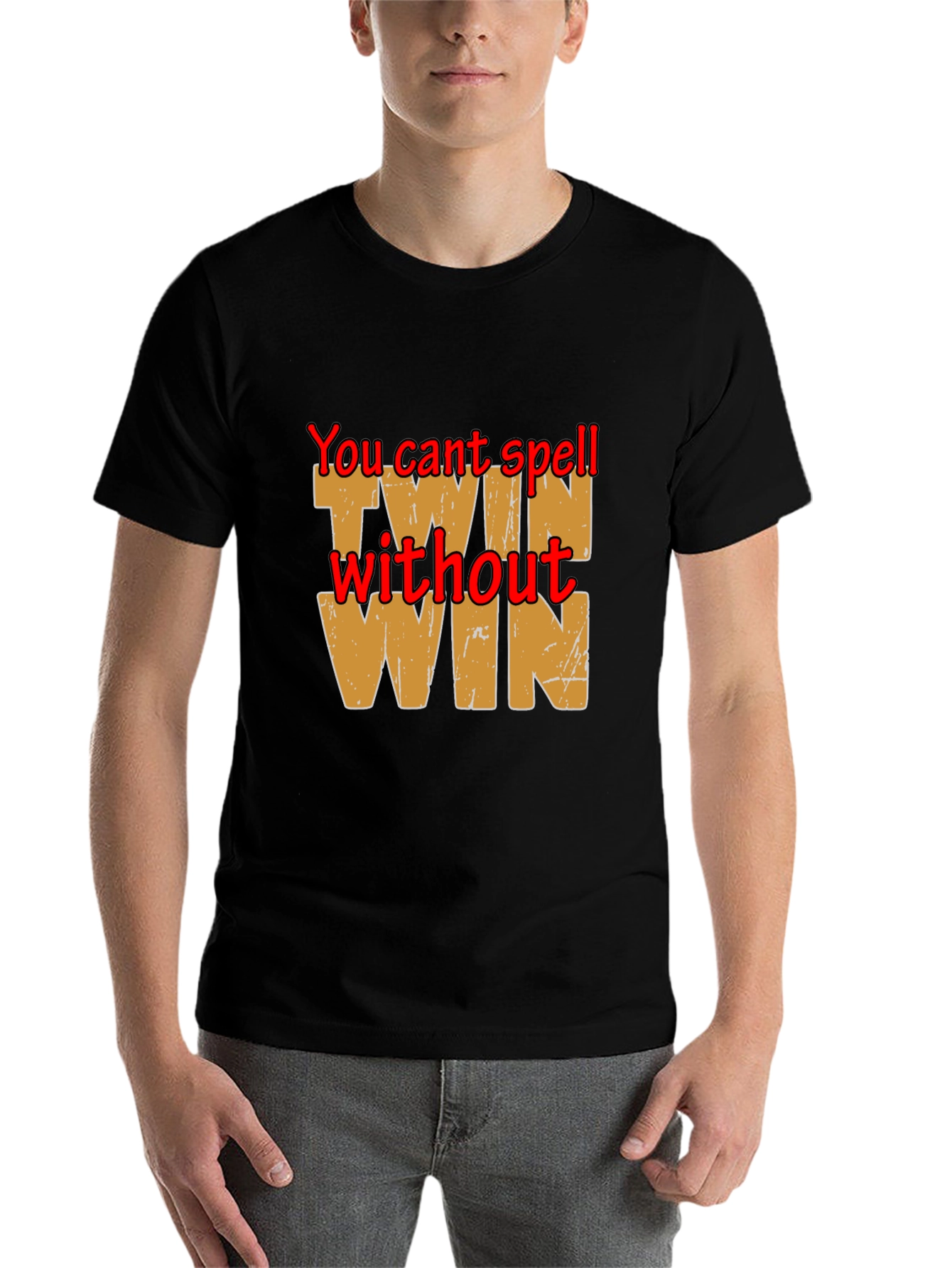 Black Twin Win T-Shirt - Funny Graphic Tee view 7