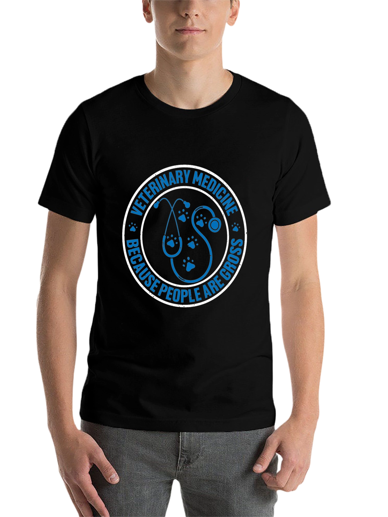 Black Veterinary Medicine T-Shirt - People Are Gross view 7