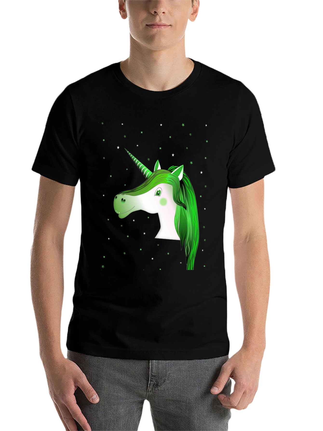 Black Unicorn Graphic Tee - Black Cotton Blend view 7