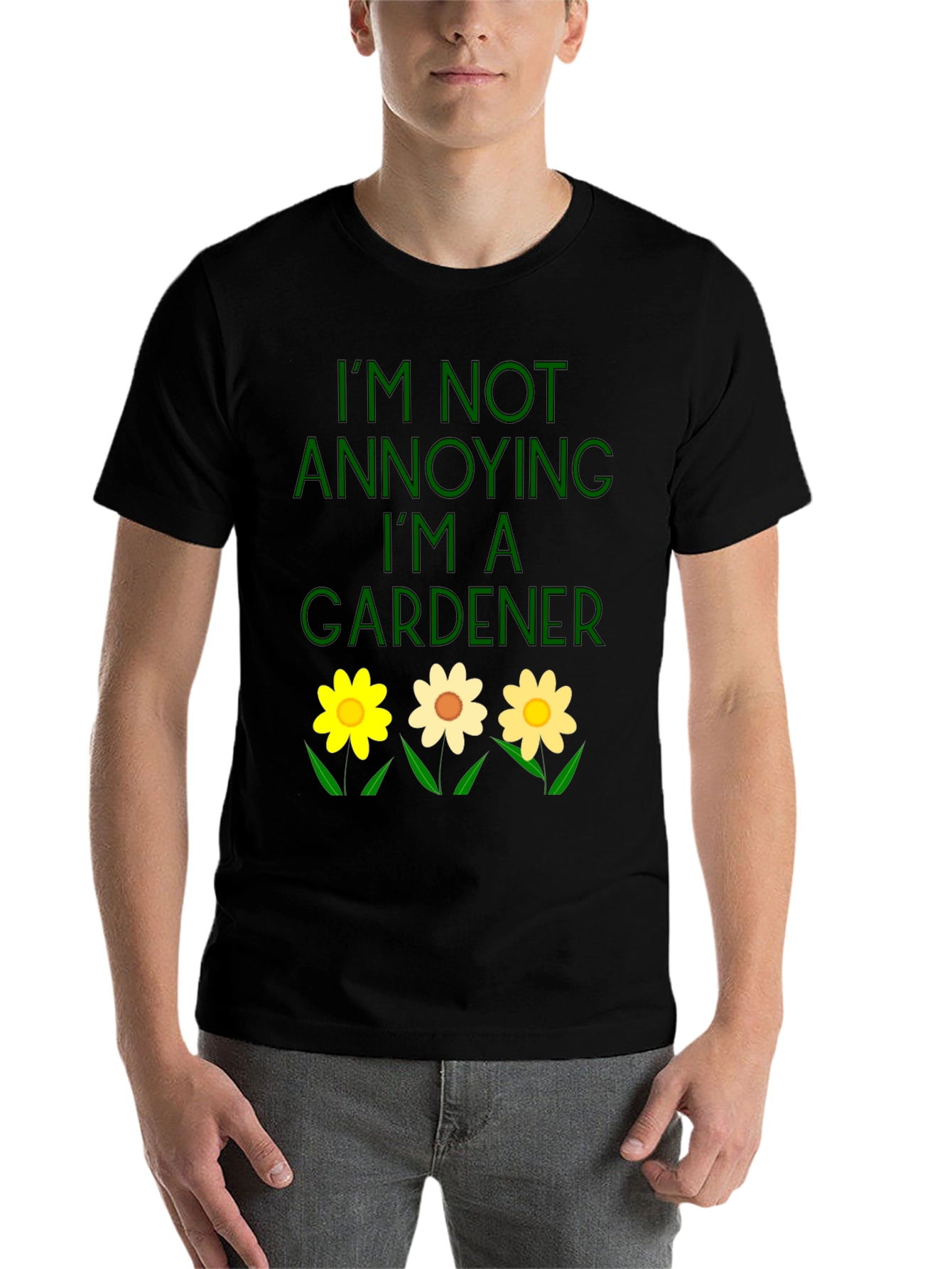Black Gardener T-Shirt - I'm Not Annoying Funny Garden Shirt view 7