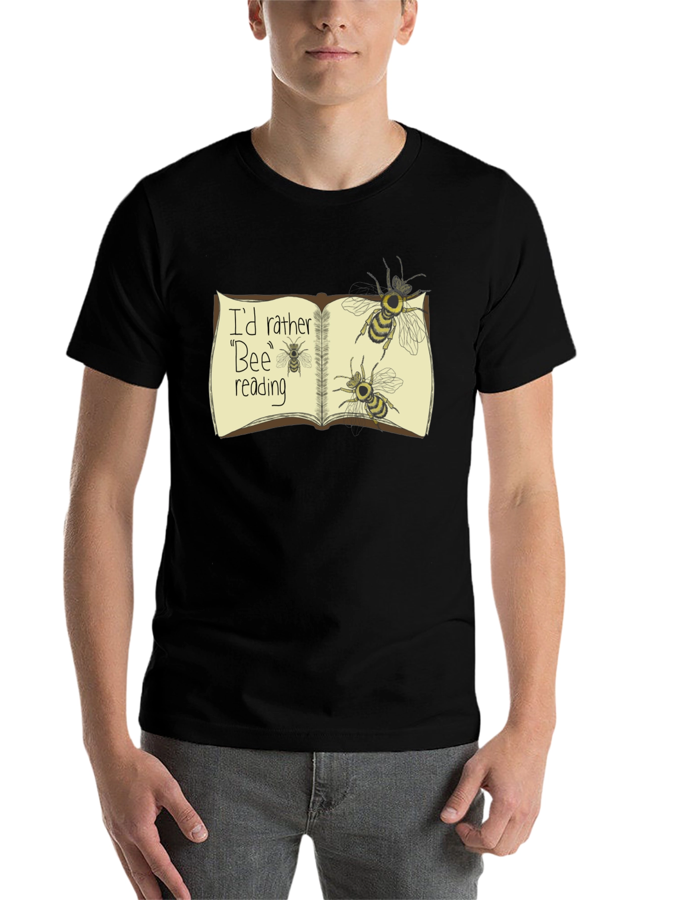 Black Bee Reading T-Shirt Funny Book Lover Tee view 7