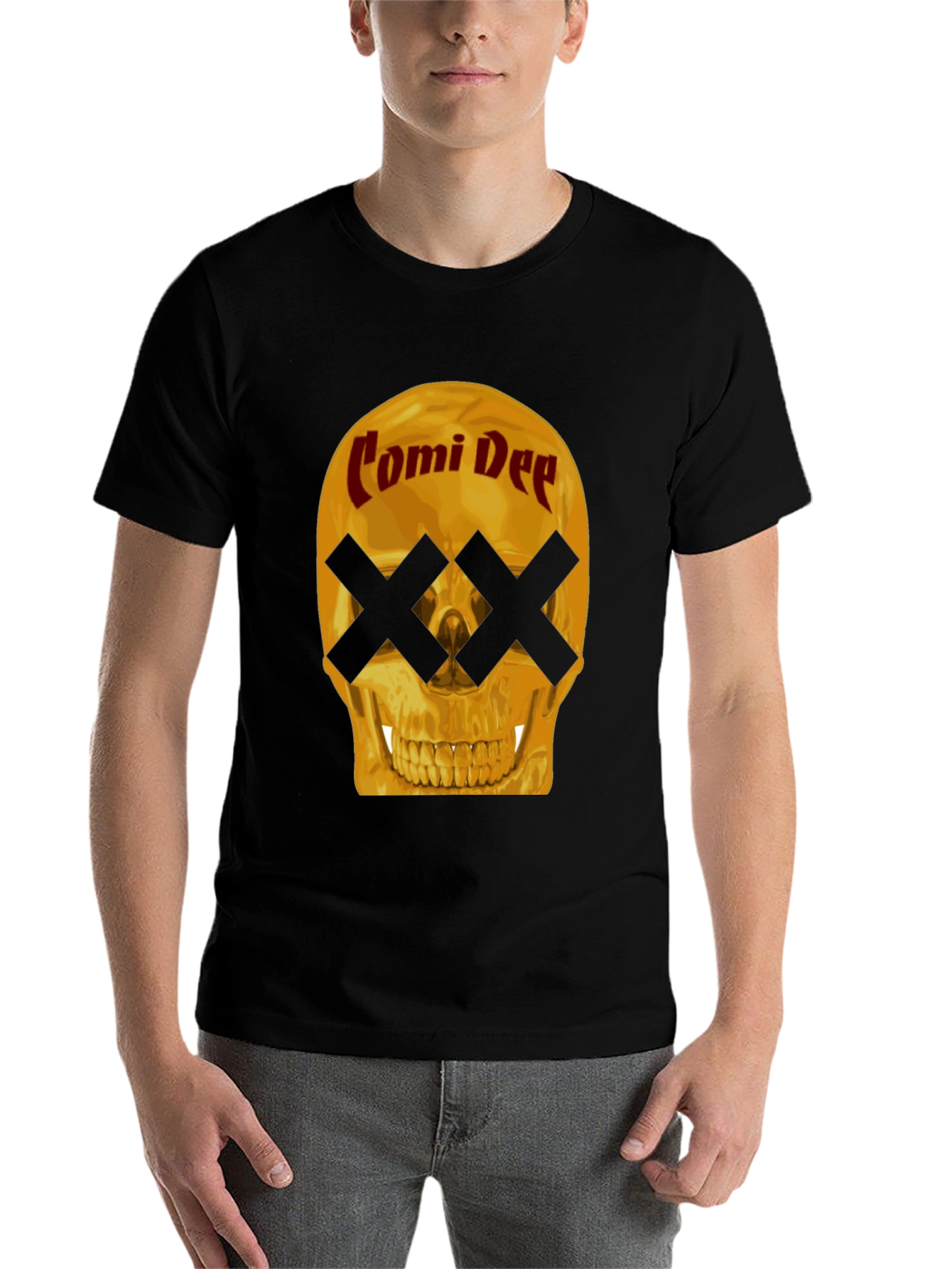 Black Comi Dee Skull T-Shirt - Black Graphic Tee view 7