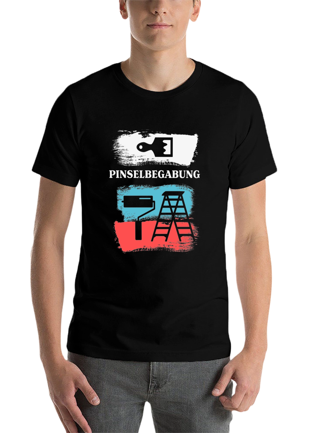 Black Pinselbegabung Painting T-Shirt view 7