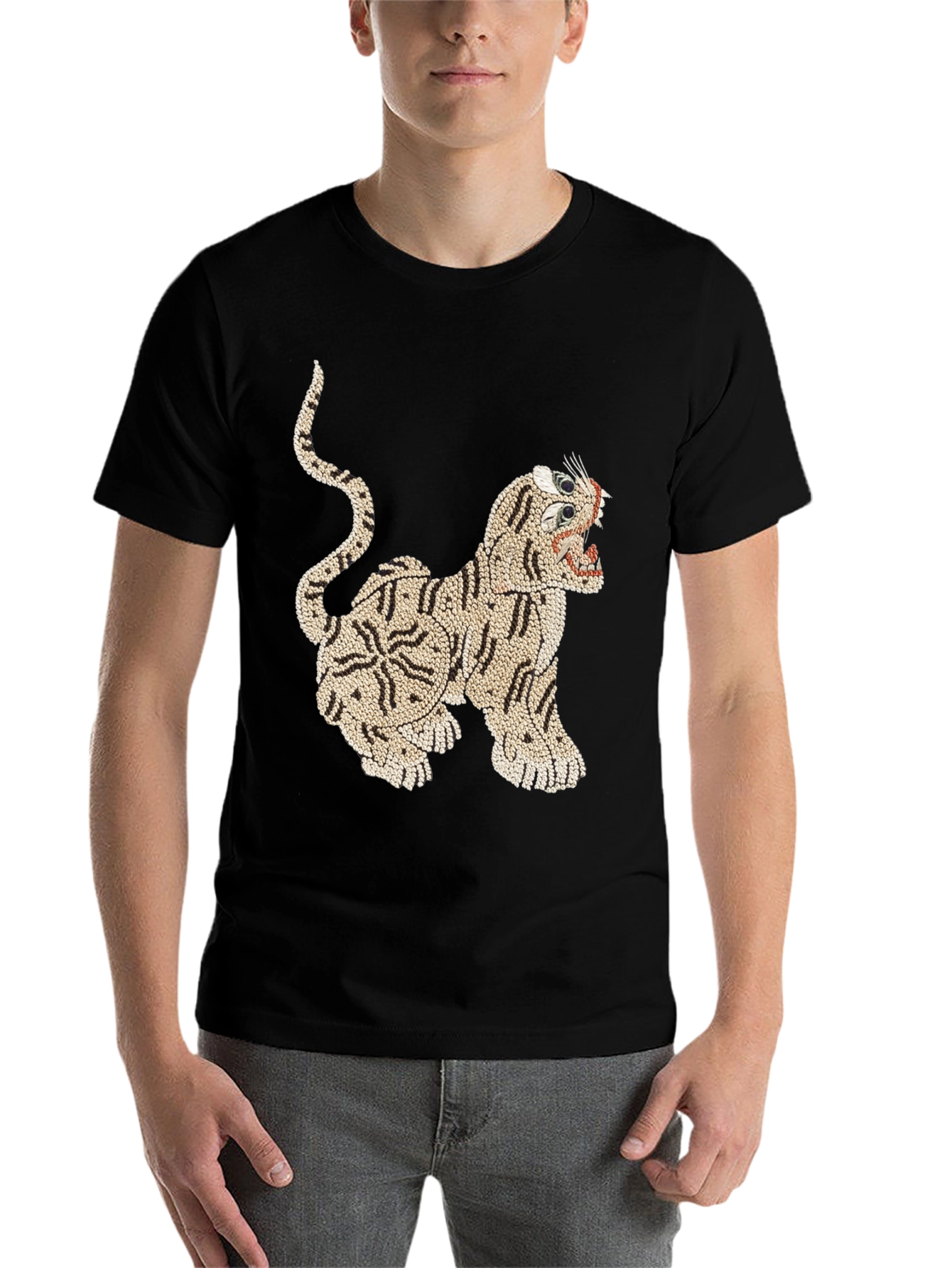 Black Tiger Graphic Print T-Shirt view 7