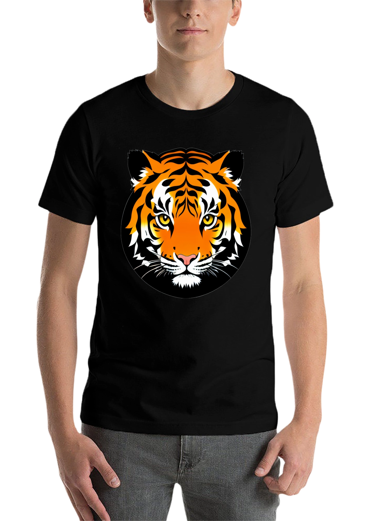Black Tiger Graphic Tee - Bold Animal Print T-Shirt view 7