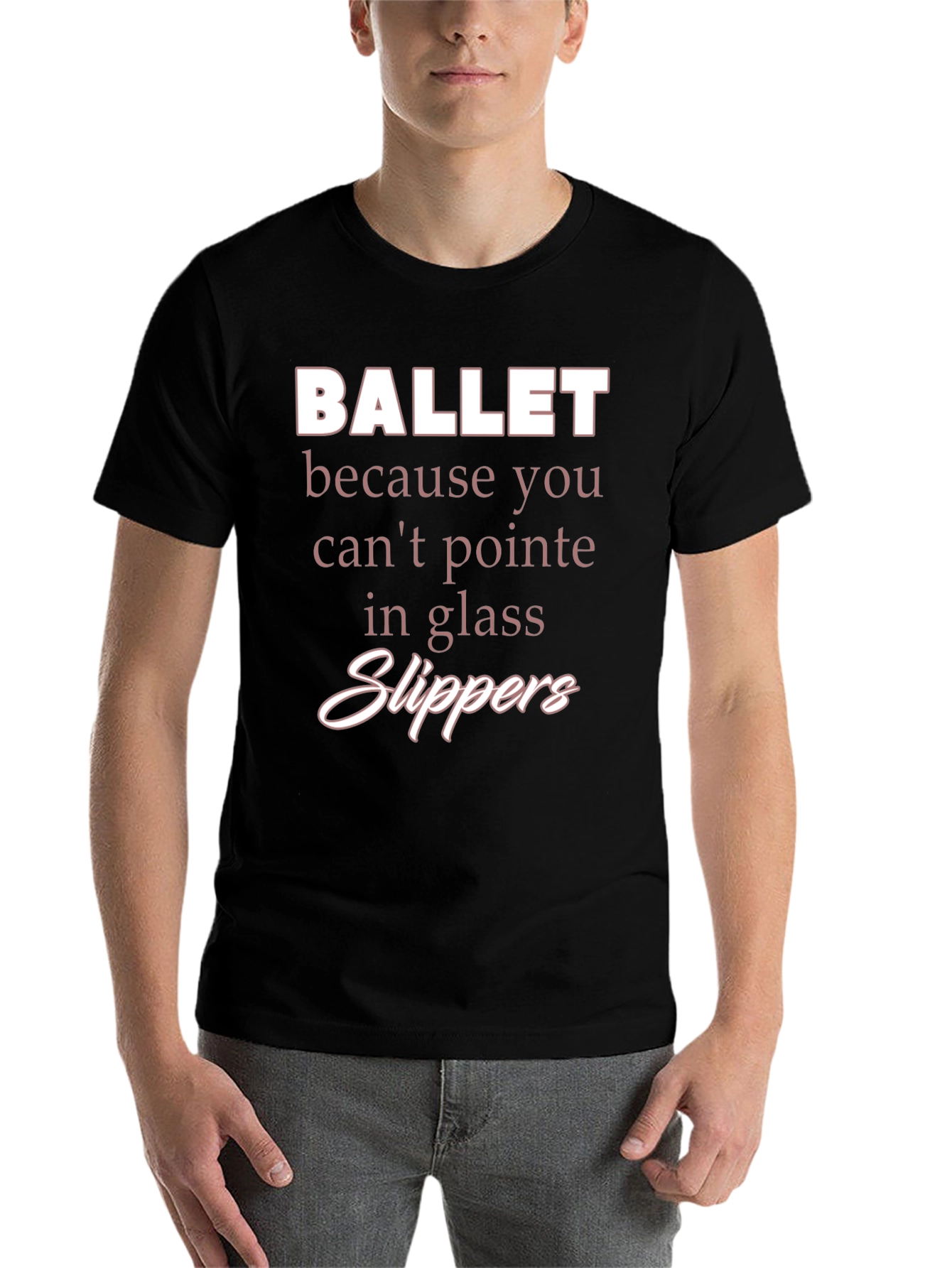 Black Ballet Slipper Graphic Tee - Dance Lover's Gift view 7
