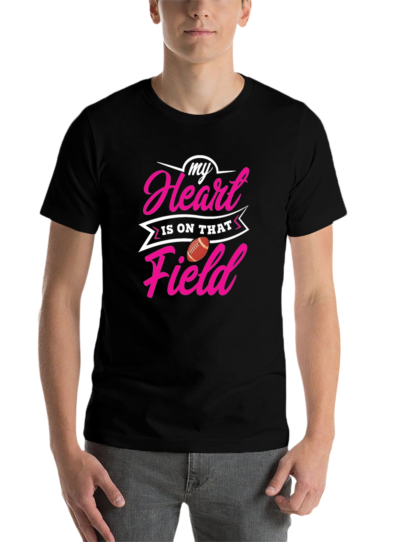 Black My Heart Is On That Field Graphic T-Shirt view 7