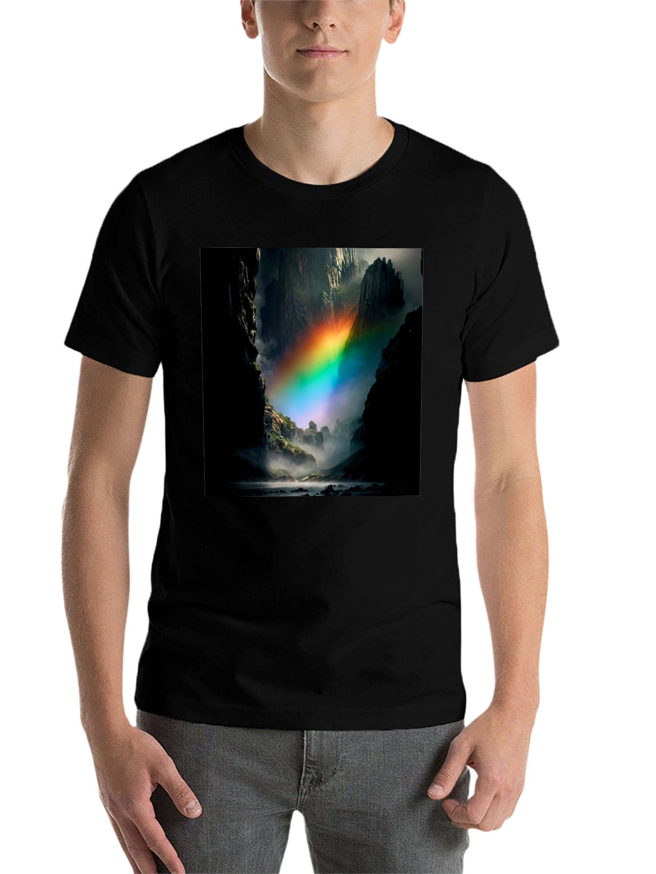 Black Rainbow Mountain T-Shirt view 7