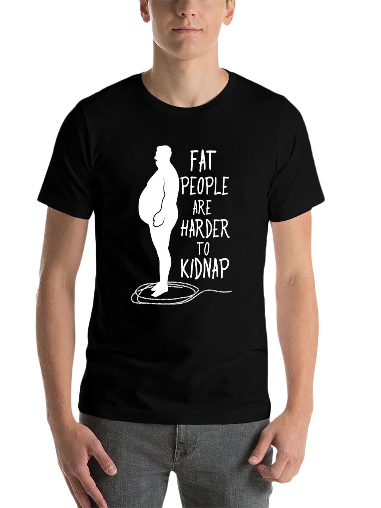 Black Fat People Harder to Kidnap Graphic Tee view 7