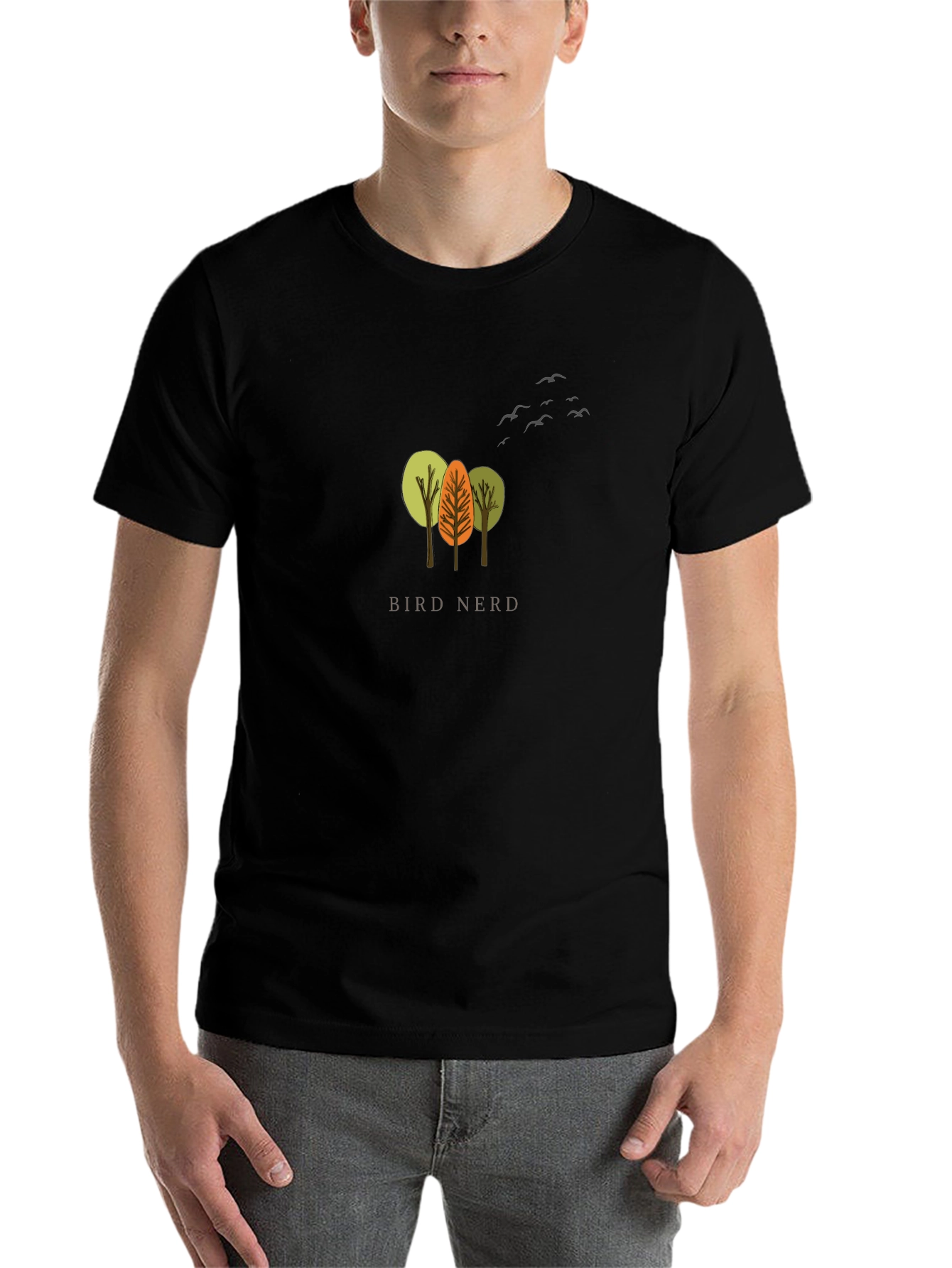 Black Bird Nerd Graphic Tee - Nature Lover's T-Shirt view 7