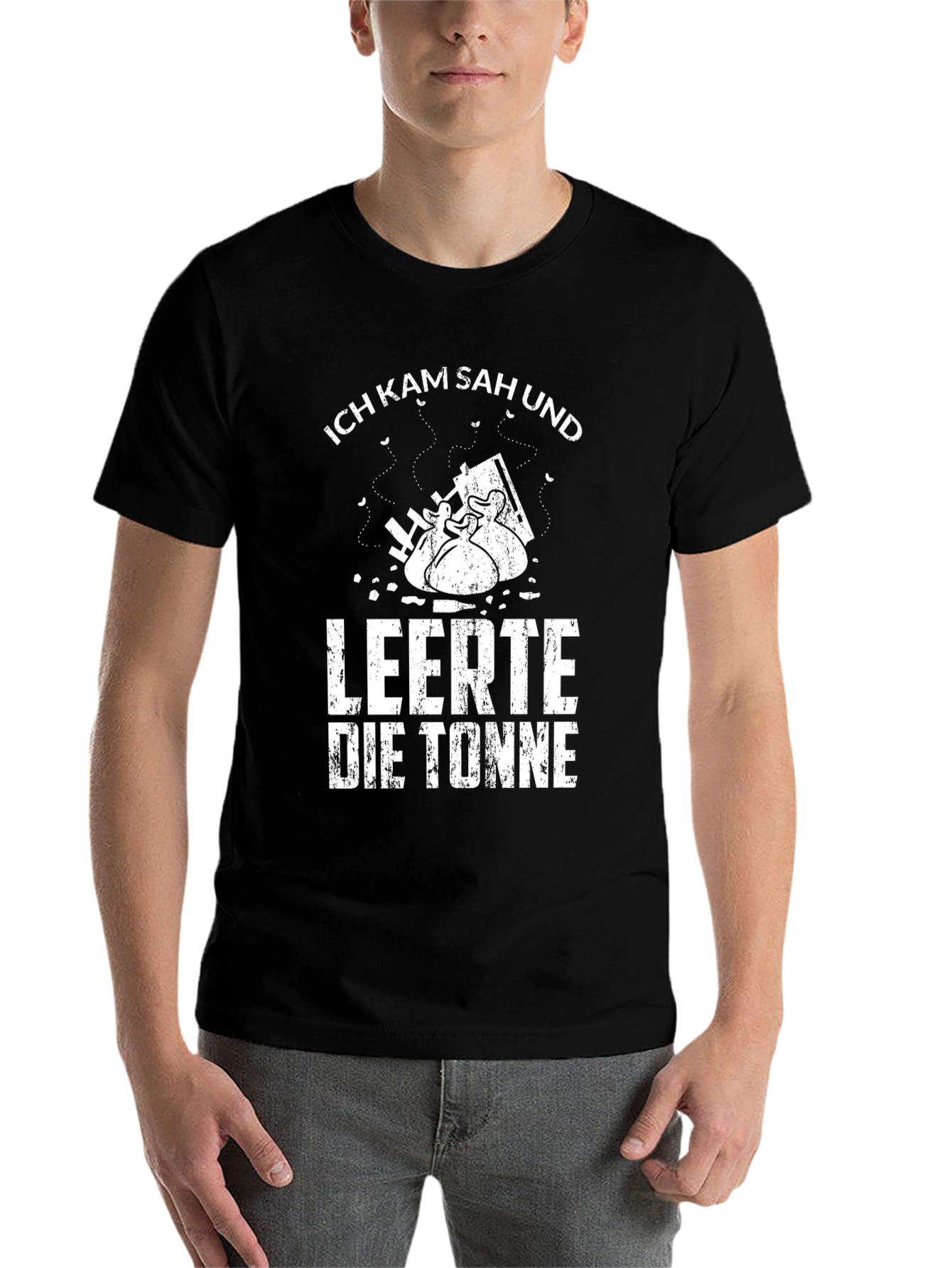 Black Ich Kam Sah Und Leerte Die Tonne Black T-Shirt view 7