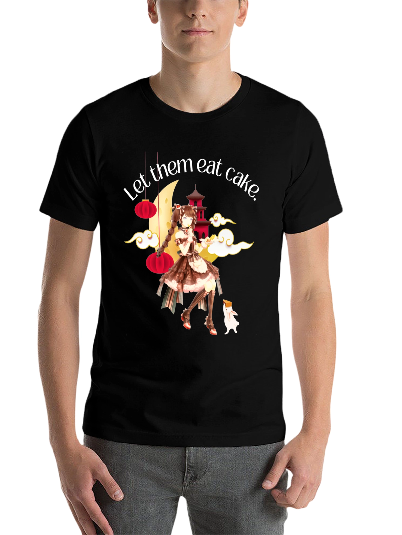 Black Let Them Eat Cake Anime T-Shirt view 7
