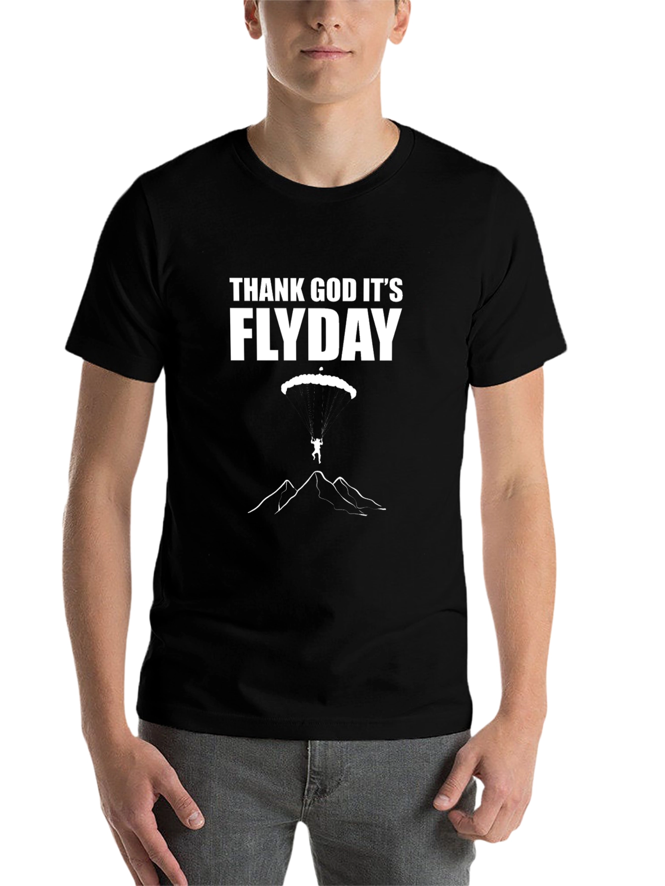 Black Thank God It's Flyday Black T-Shirt view 7