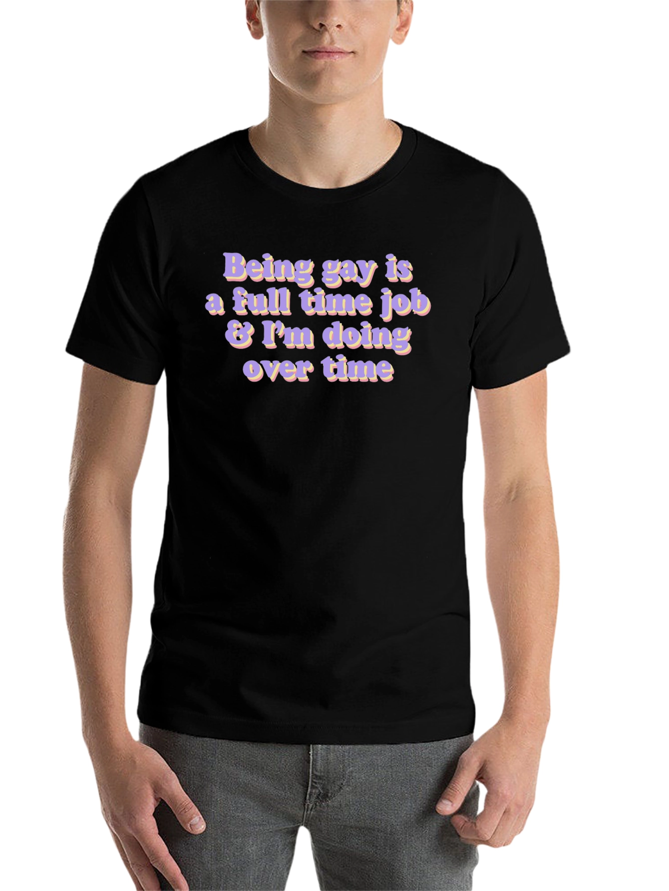 Black Gay Overtime Black T-Shirt view 7