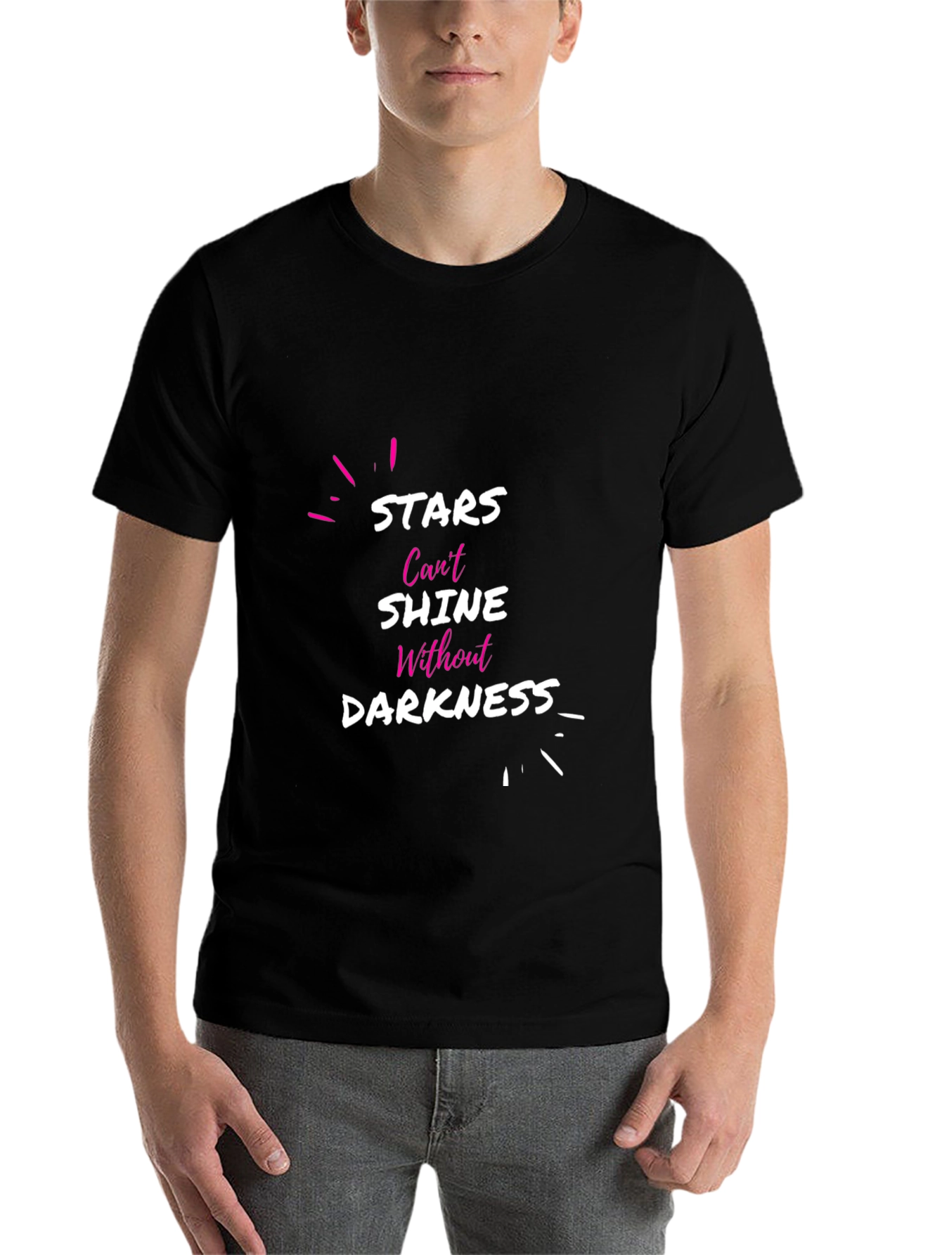 Black Stars Can't Shine Darkness Men's Tee view 7