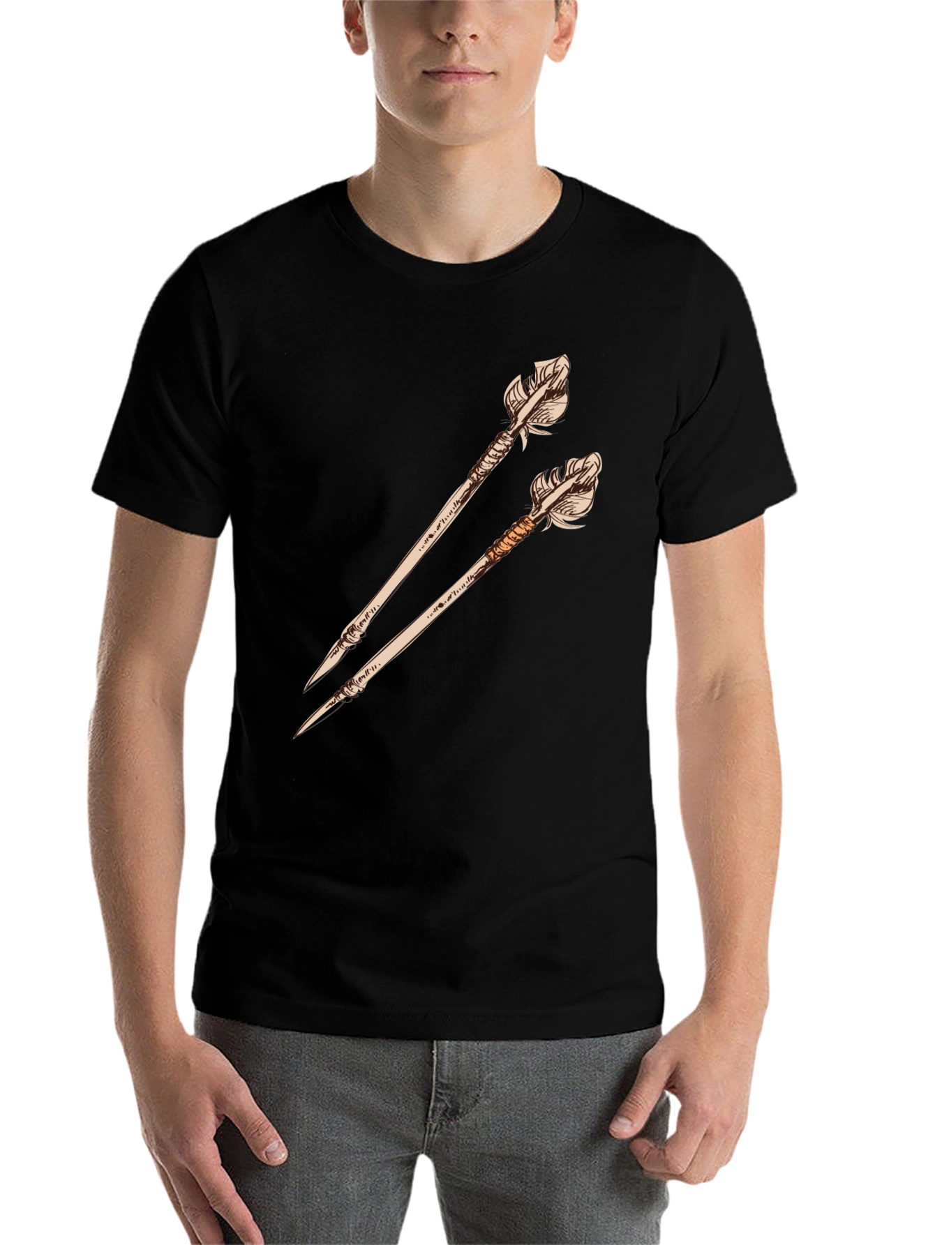Black Arrow Graphic Tee - Unique Design, Black Shirt view 7