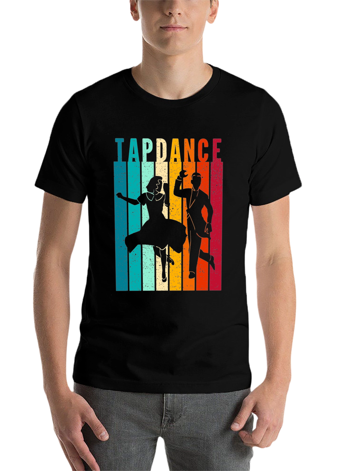 Black Retro Tap Dance T-Shirt - Vintage Dancer Tee view 7