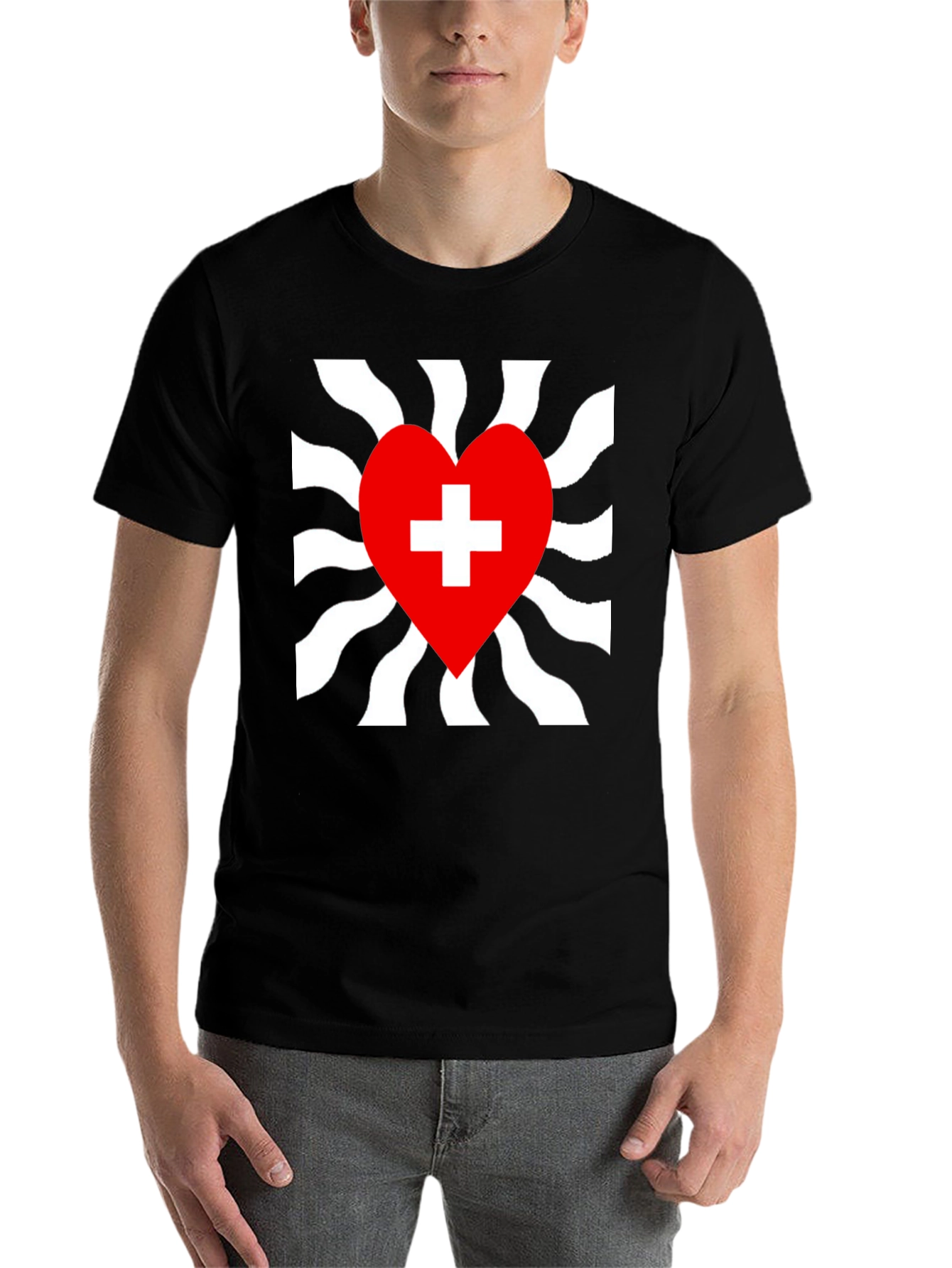 Black Heart Plus Graphic Tee - Stylish Black T-Shirt view 7