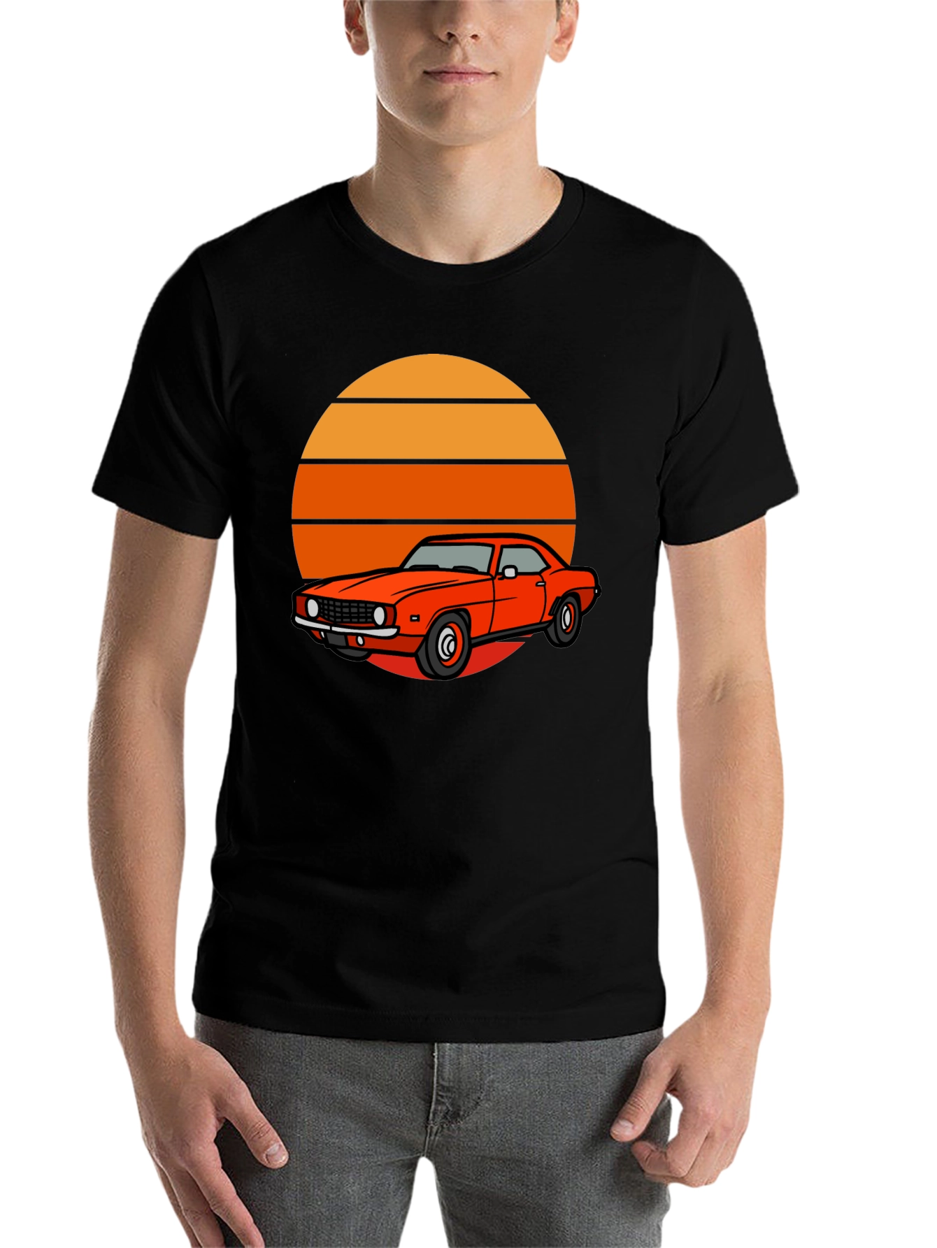 Black Retro Car Graphic Tee - Vintage Style view 7