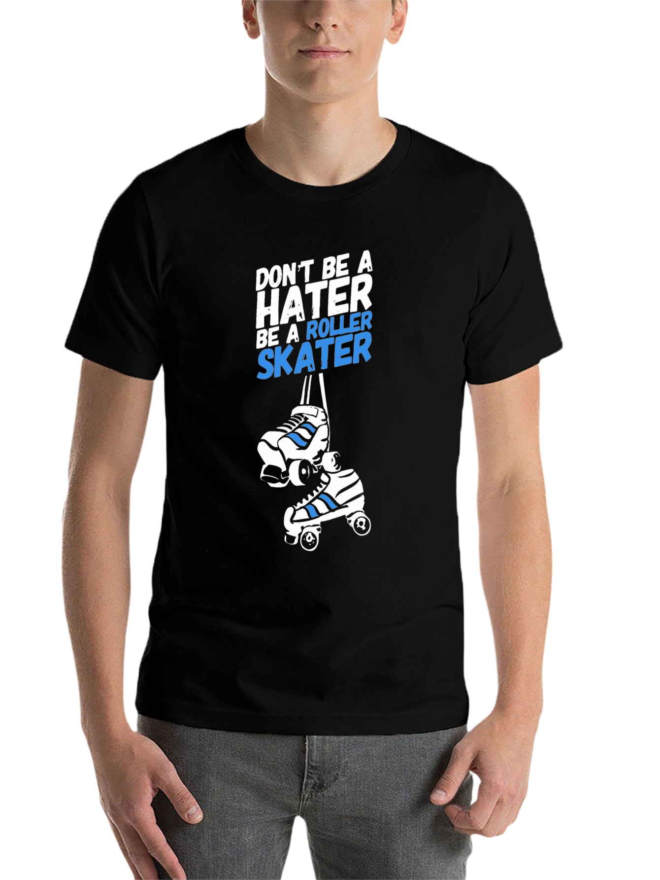 Black Roller Skater T-Shirt - Don't Be A Hater Tee view 7