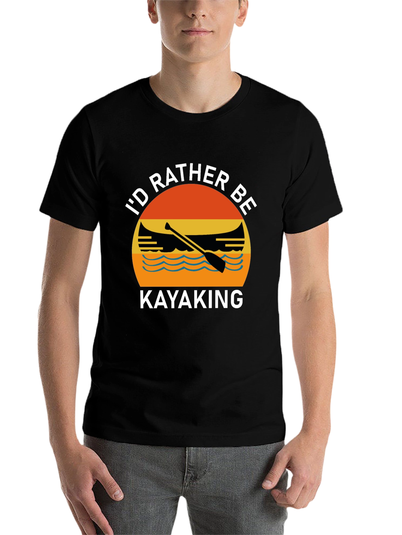 Black Kayaking Graphic T-Shirt view 7