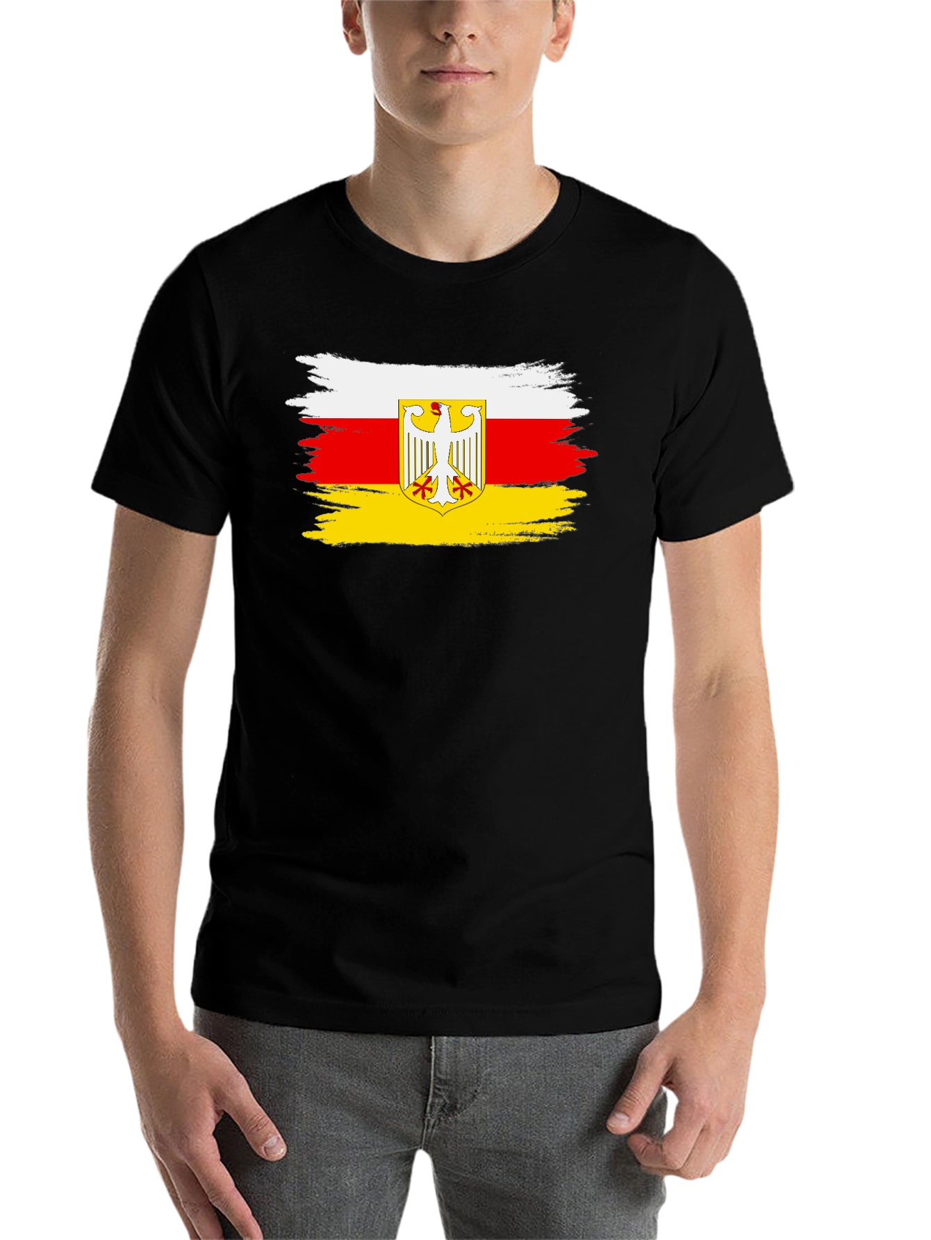 South Ossetia Flag Black T-Shirt - 7