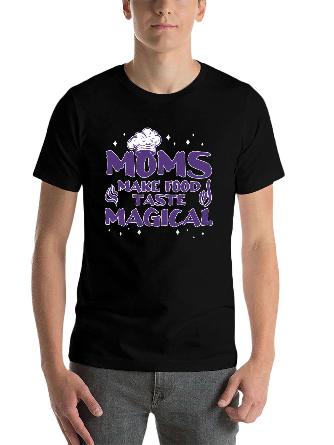 Black Moms Make Food Taste Magical Black T-Shirt view 7